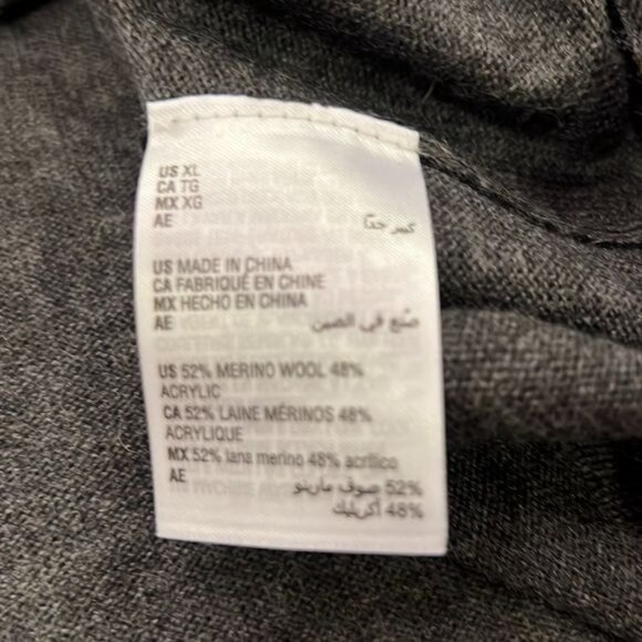 Club Room Merino Wool blend Ebony Heather crew neck sweater size XL NWT - Picture 8 of 10